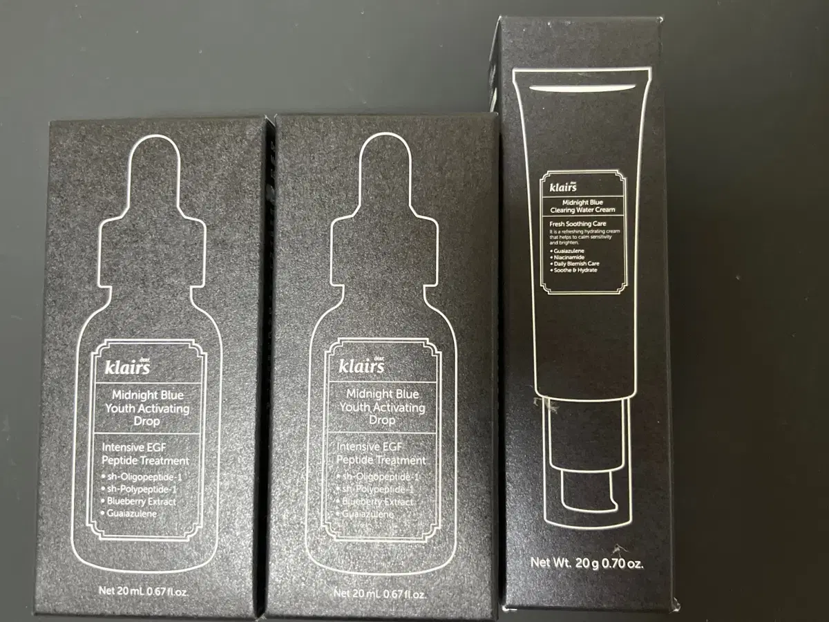 미개봉 일괄)디어 클레어스 미드나잇 블루 드롭 20ml 2개+크림20g