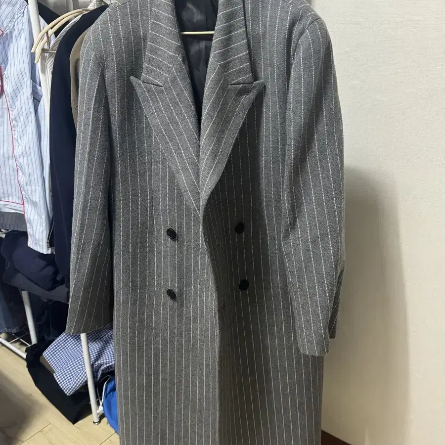 stu stripe Classic Coat Gray 스트리이프 코트 L