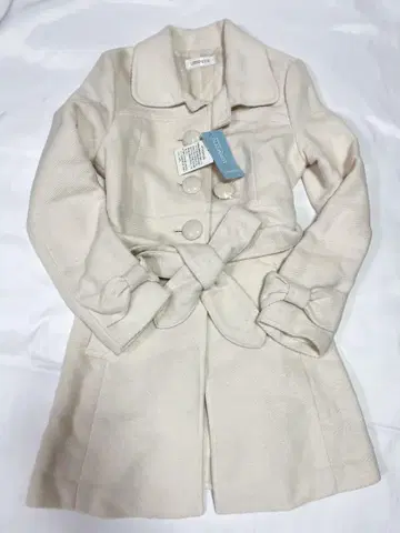택 포함 미사용 새상품 로디스포토 코트 아이보리 밝은 베이지