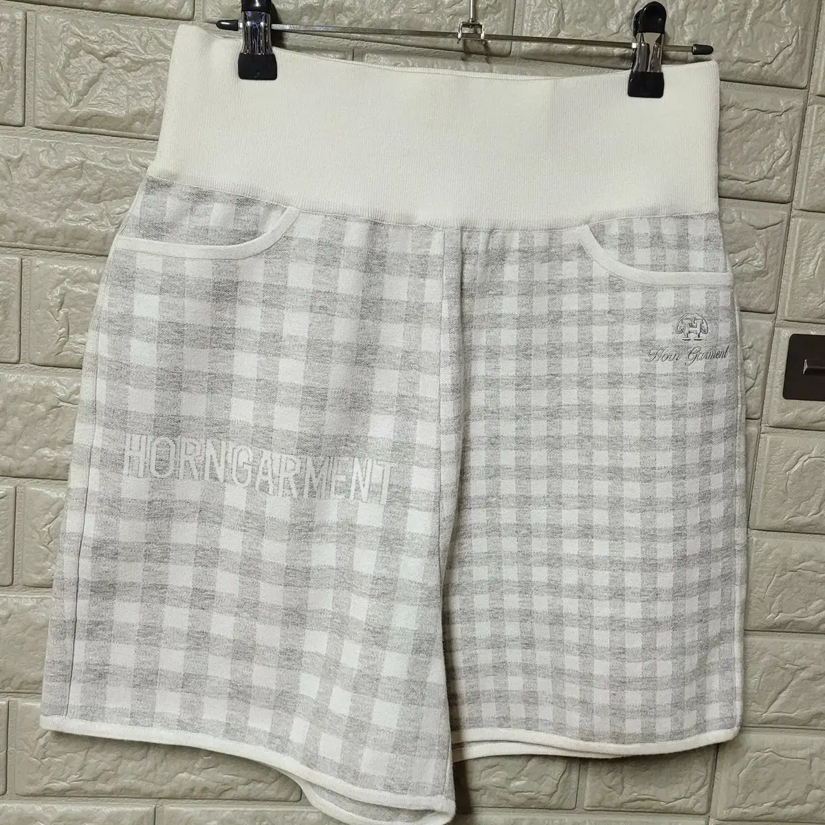 혼가먼트 W GINGHAM 체크블록 킨트 숏츠   71cm