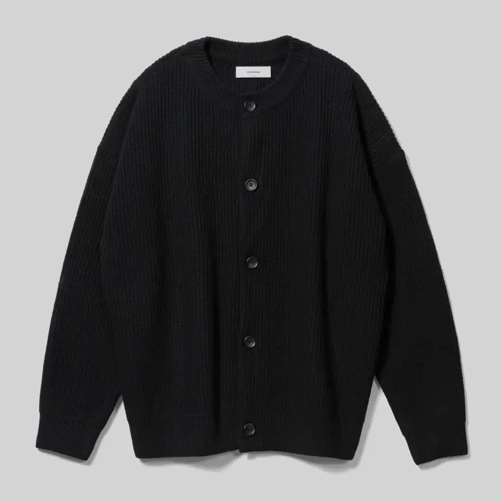 제로 Concise Round Neck Cardigan (BLACK)