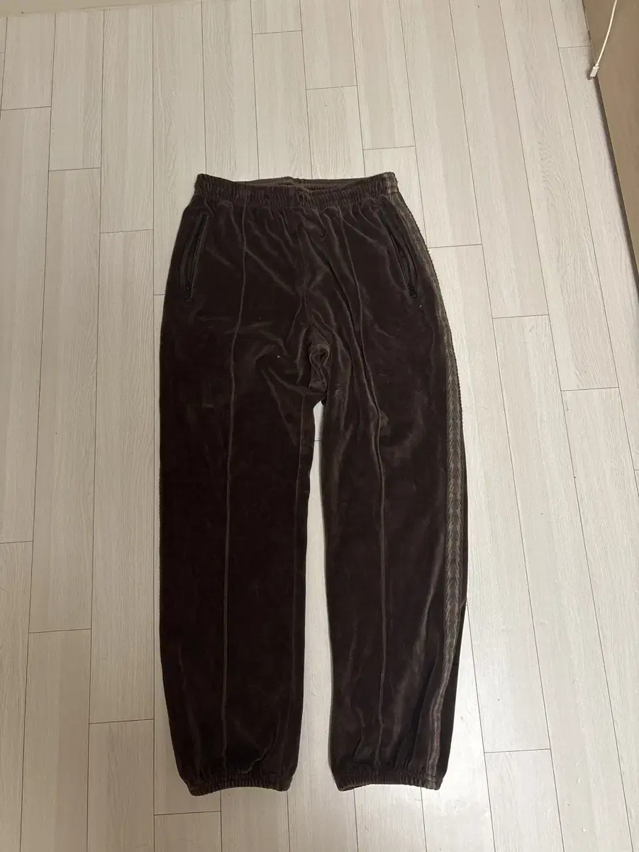 Blackout velour track pants