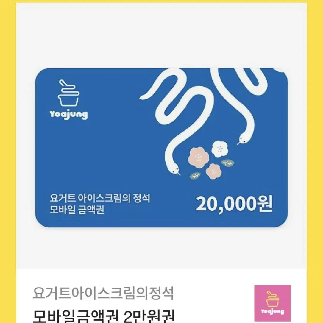 요아정 2만원권 요거스아이스크림의 정석