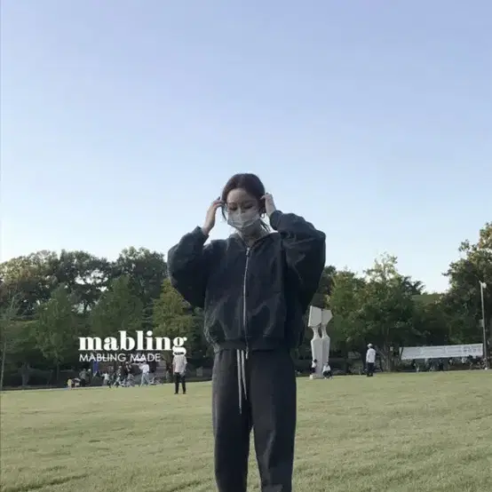 마블링 mabling 후드집업