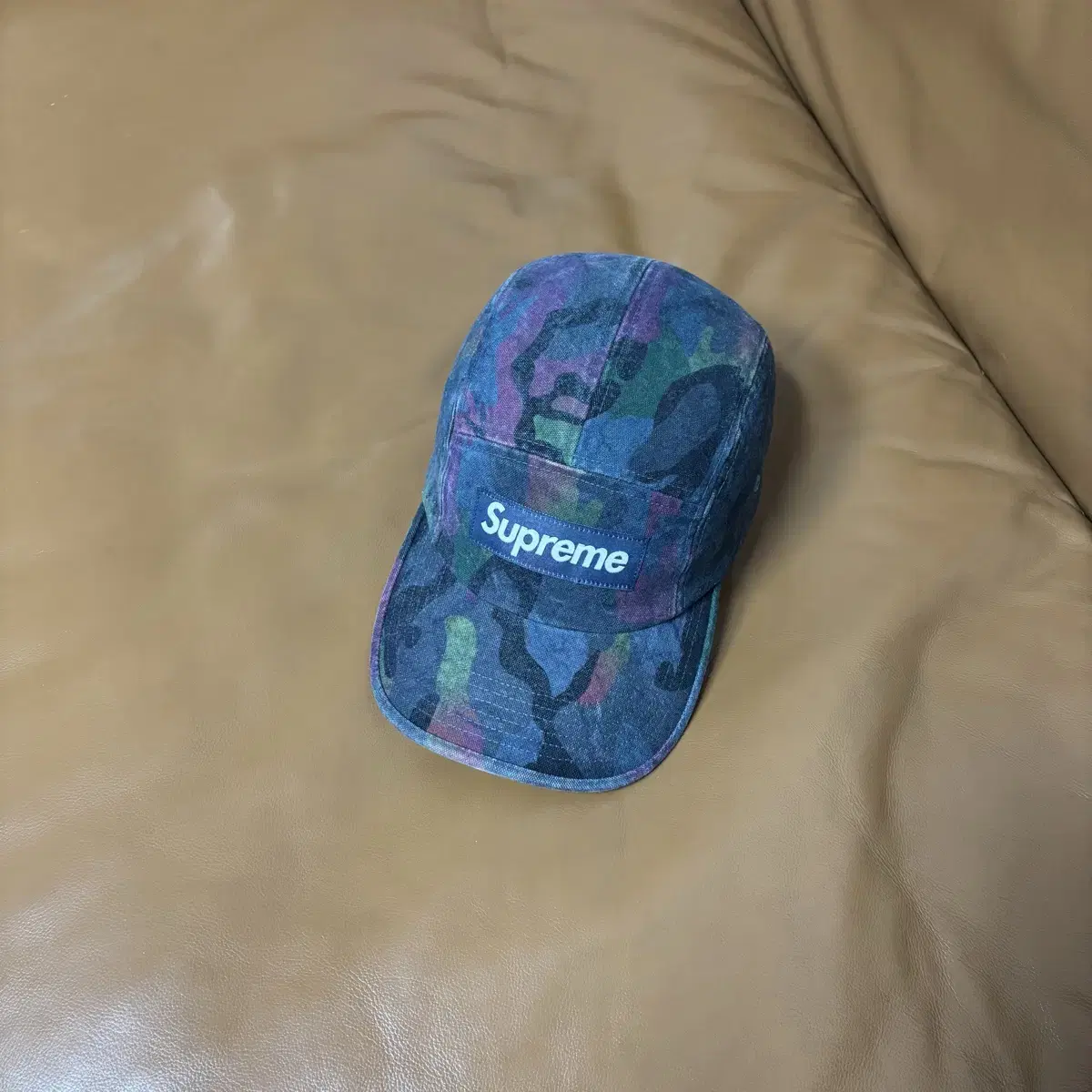 Supreme 슈프림 24ss 캔버스 카모 네이비 캠프캡 모자 Camo