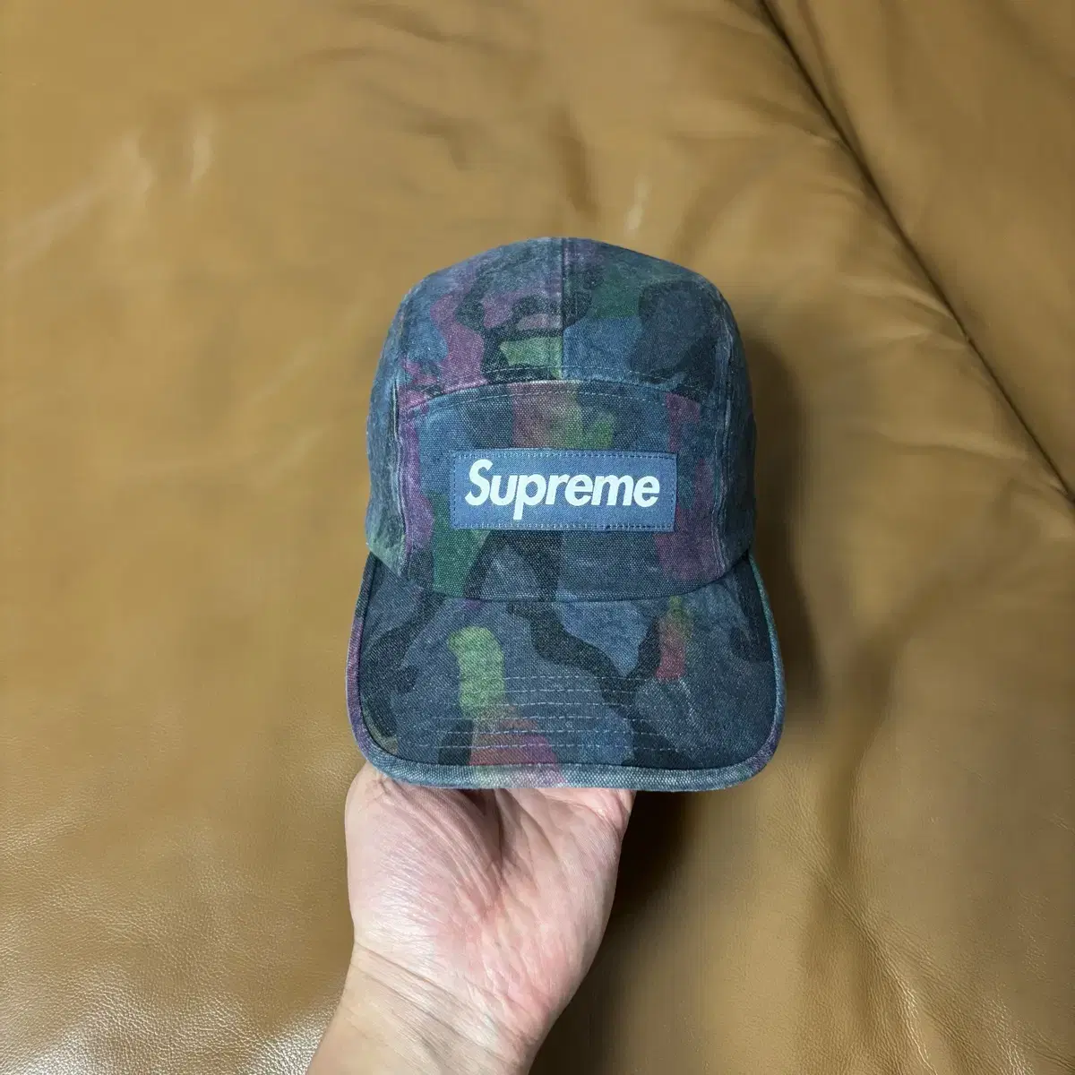 Supreme 슈프림 24ss 캔버스 카모 네이비 캠프캡 모자 Camo