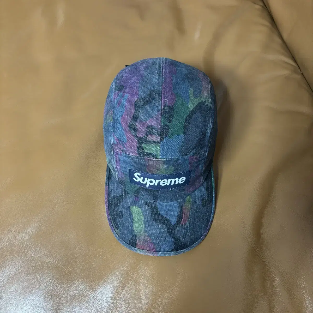 Supreme 슈프림 24ss 캔버스 카모 네이비 캠프캡 모자 Camo