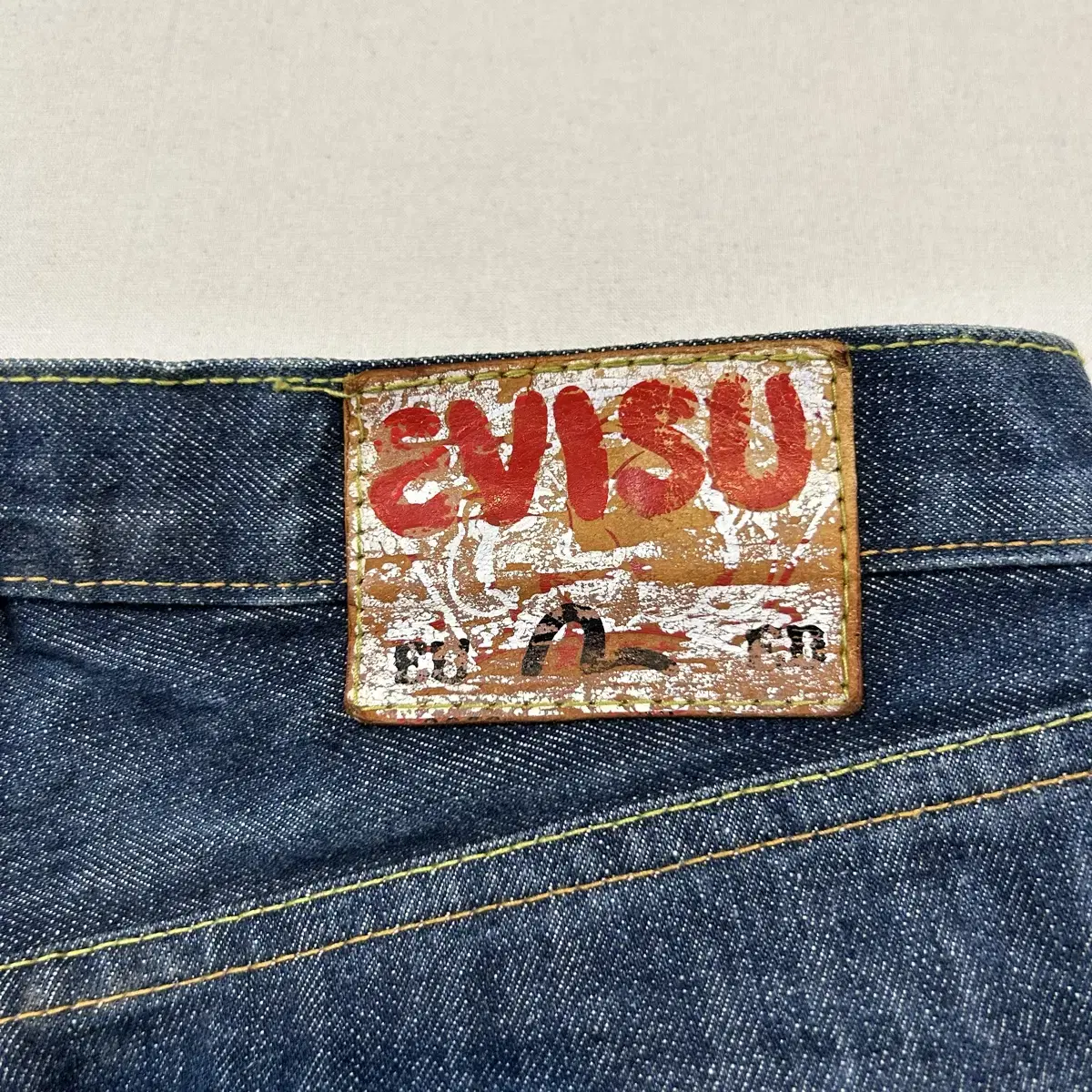 30inch) EVISU 에비수 독수리 자수 데님 청 바지