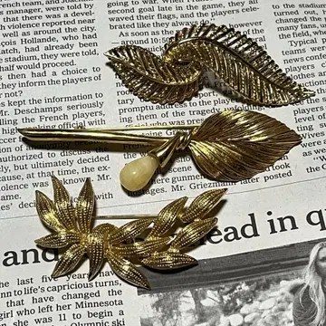 JEAN-LOUIS SCHERRER 브로치 3개 세트 골드 컬러