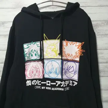 나의 히어로 아카데미아 후드티 2XL 블랙 미국 구제 의류