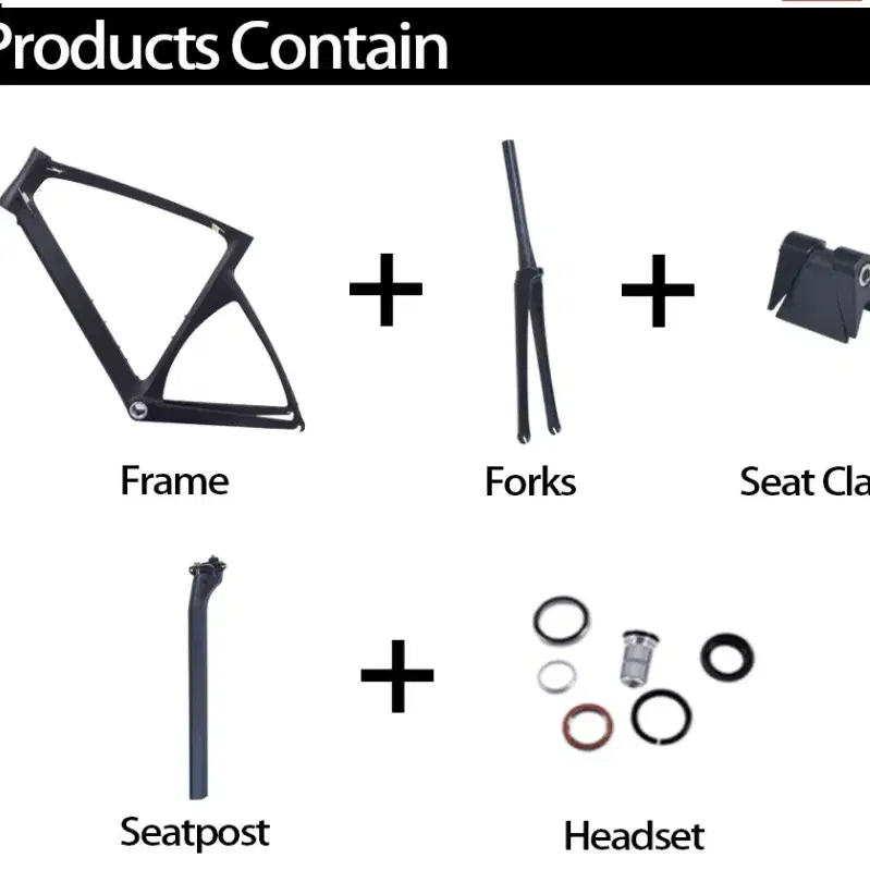 카본 로드 자전거 프레임+시트포스트+포크+클램프+헤드셋+행거