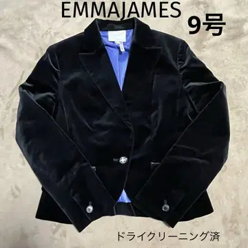 새상품급 EMMA JAMES 블랙 벨벳 테일러드 자켓 9호