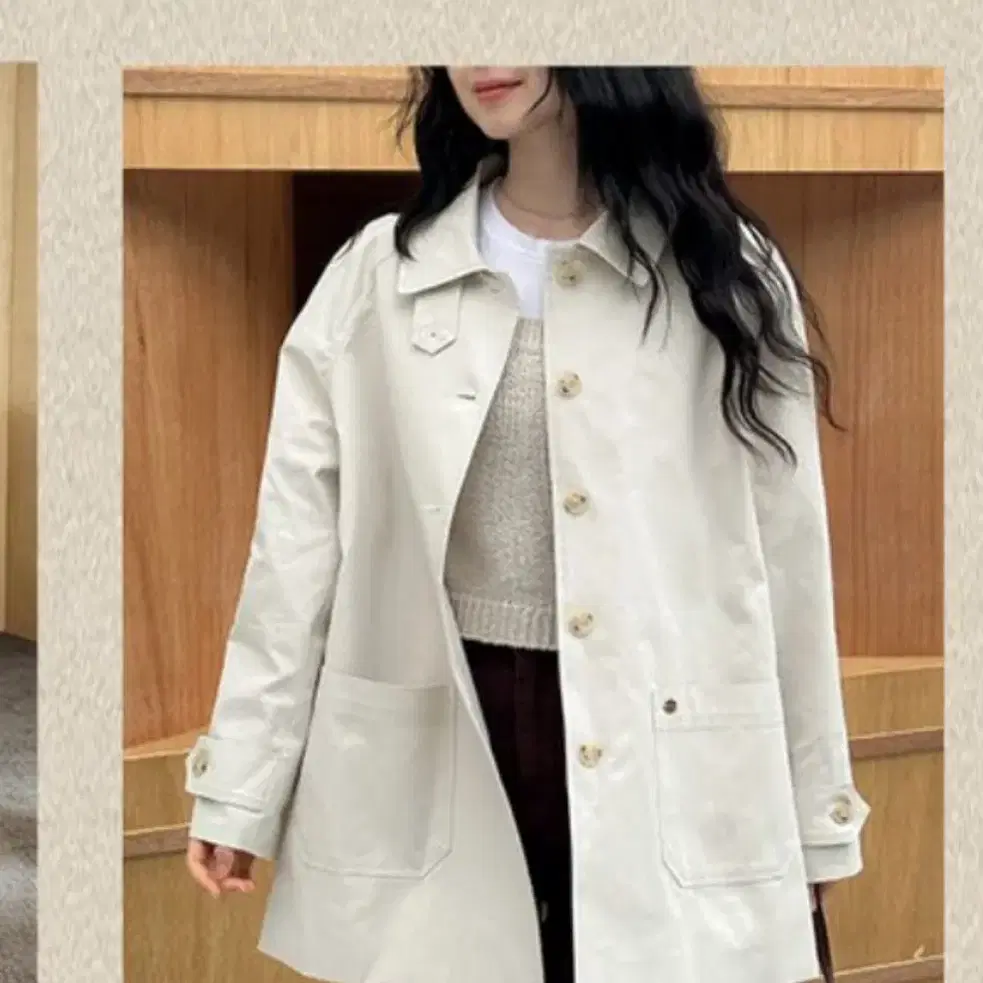 노운베러 트렌치 Hanover raglan half trench coat