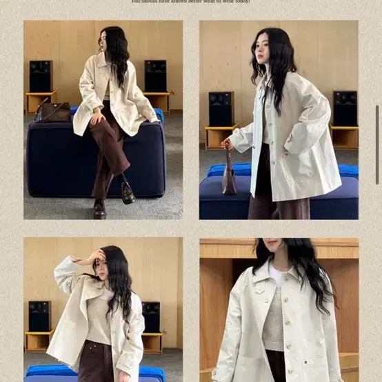 노운베러 트렌치 Hanover raglan half trench coat