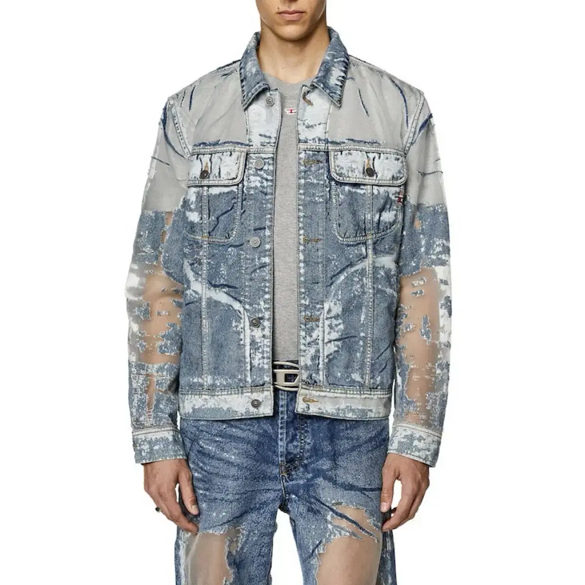 Diesel Burnout Cotton Denim Jacket (L)