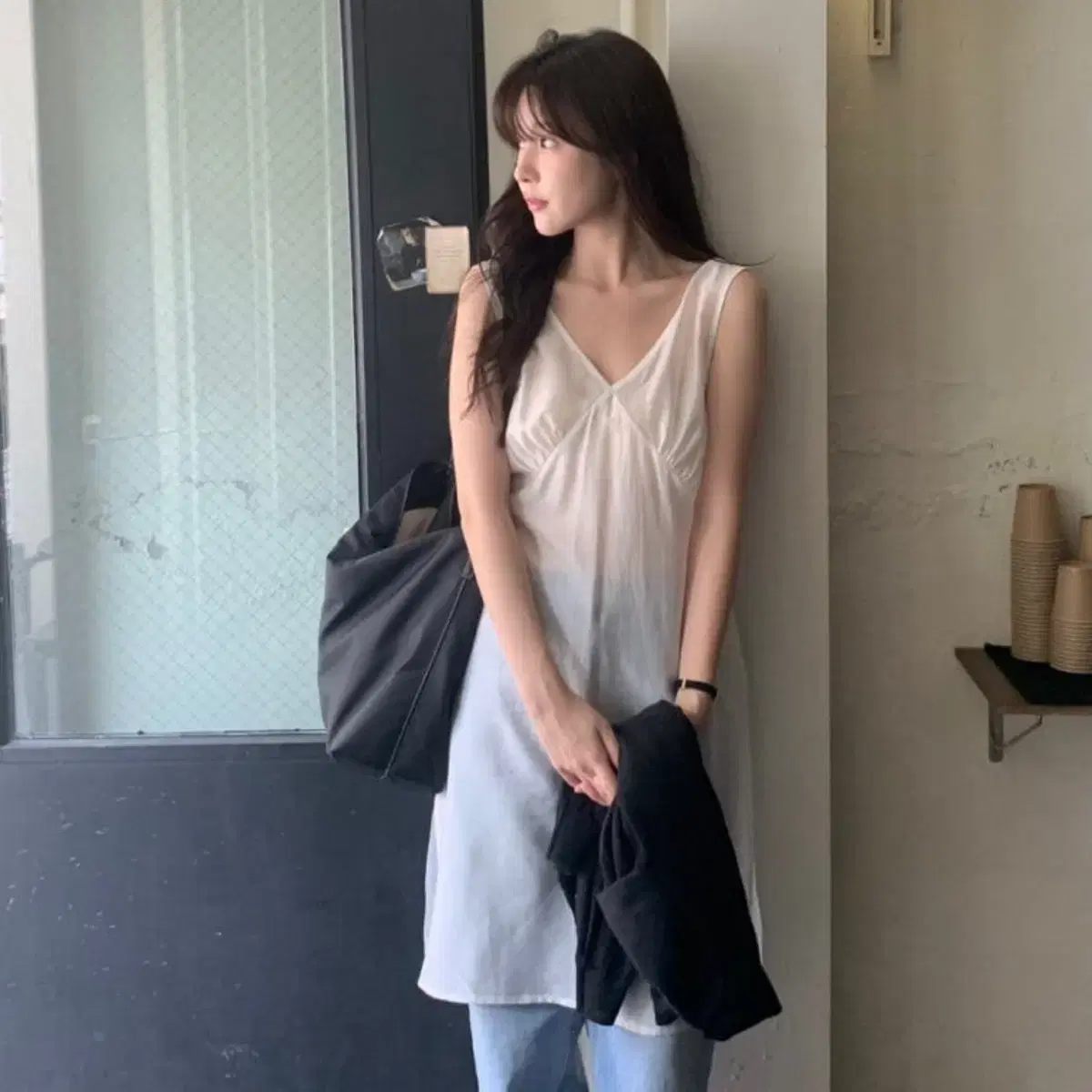 베르가못 파운드 숄더백 나일론 빅 토트백 가방