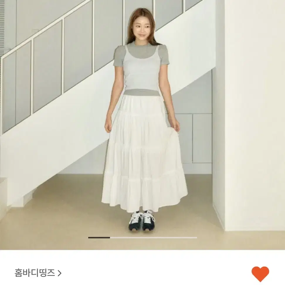 홈바디띵즈 스커트 maxi shirring flare skirt (택O)