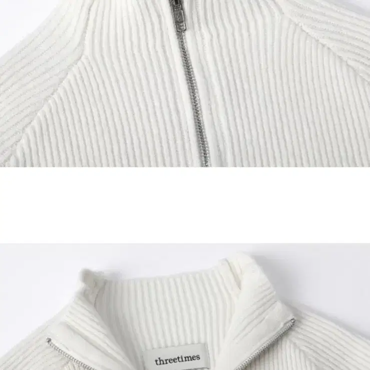 쓰리타임즈 threetimes Vintage knit zip-up