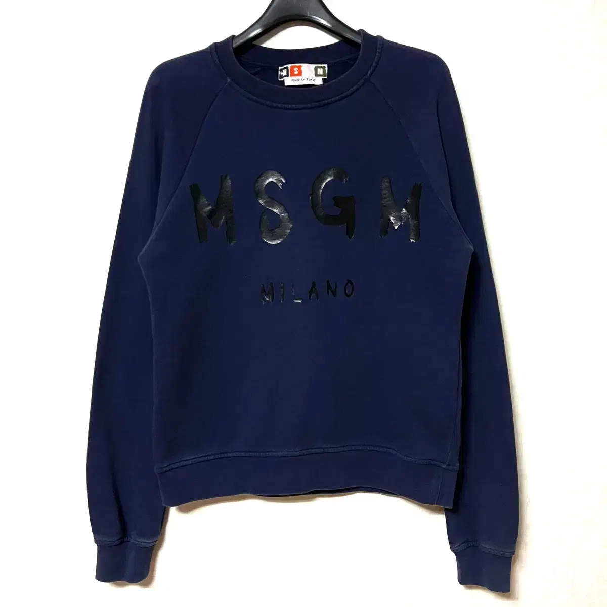 [XS,85]MSGM 여성 빅로고 맨투맨 네이비