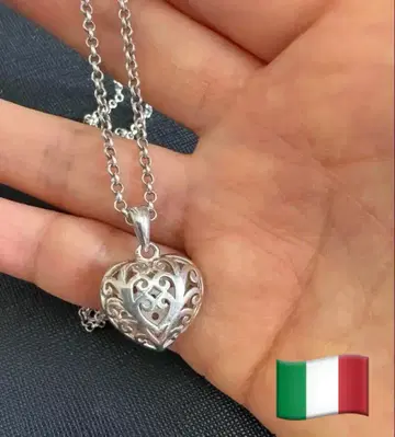 은제 투페이스 하트 목걸이