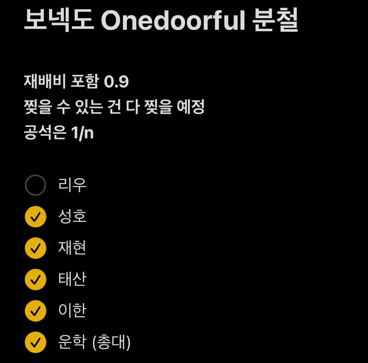 마감) 보넥도 onedoorful 분철