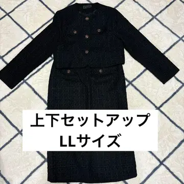 여성용 입학식 졸업식 상하의 세트 타이트 스커트 슬립 LL 검정색