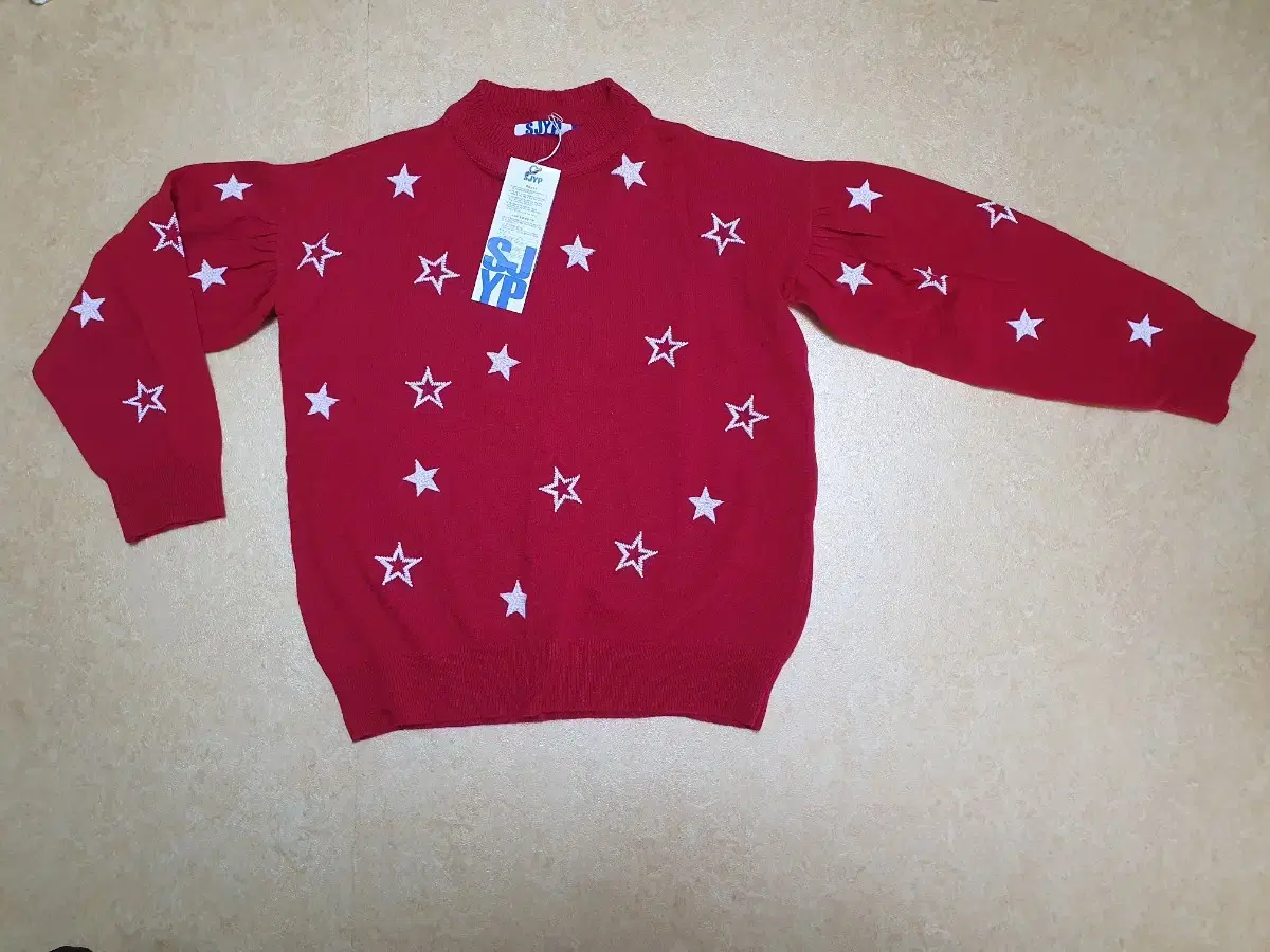 New product Hanseom SJYP Wool-blend Embroidered Star Pattern Crew-neck Knit Star Embroidered Sweater