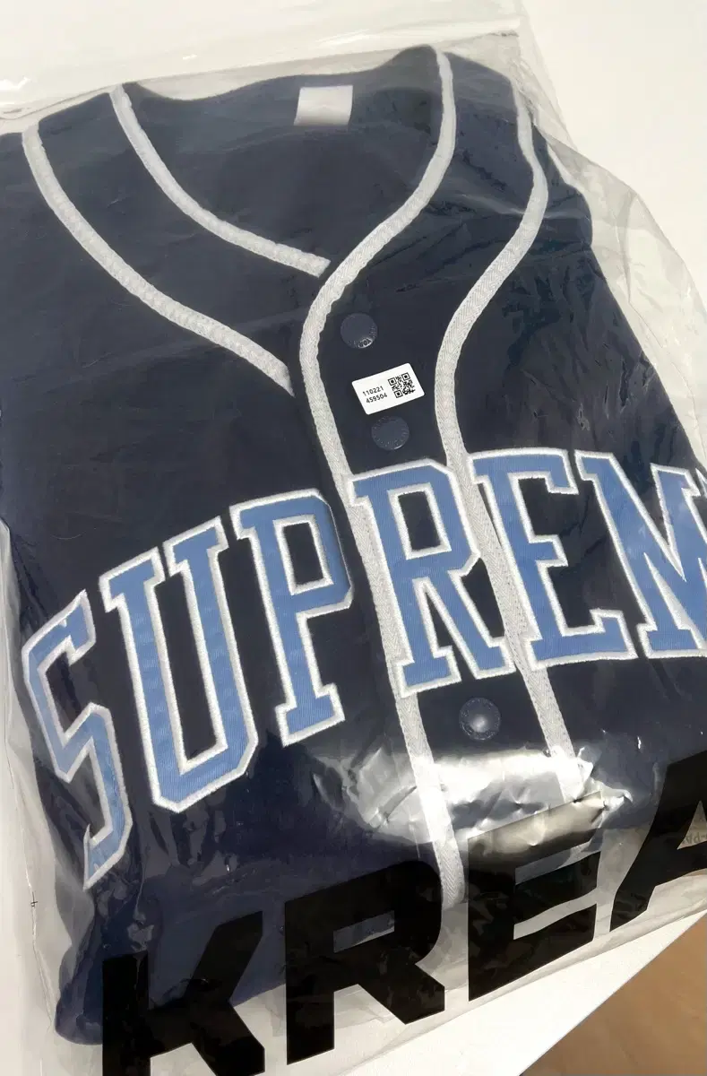 슈프림(supreme) 폴라텍 베이스볼 저지 네이비