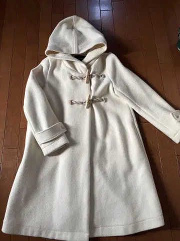 미즈이로 인드 아이보리 더플 코트 후드 부착