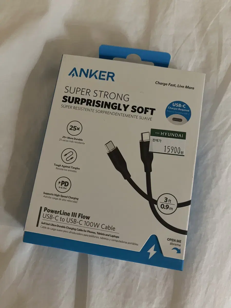 앤커 ANKER 3세대 파워라인 플로우 USB C to C 100W 고속