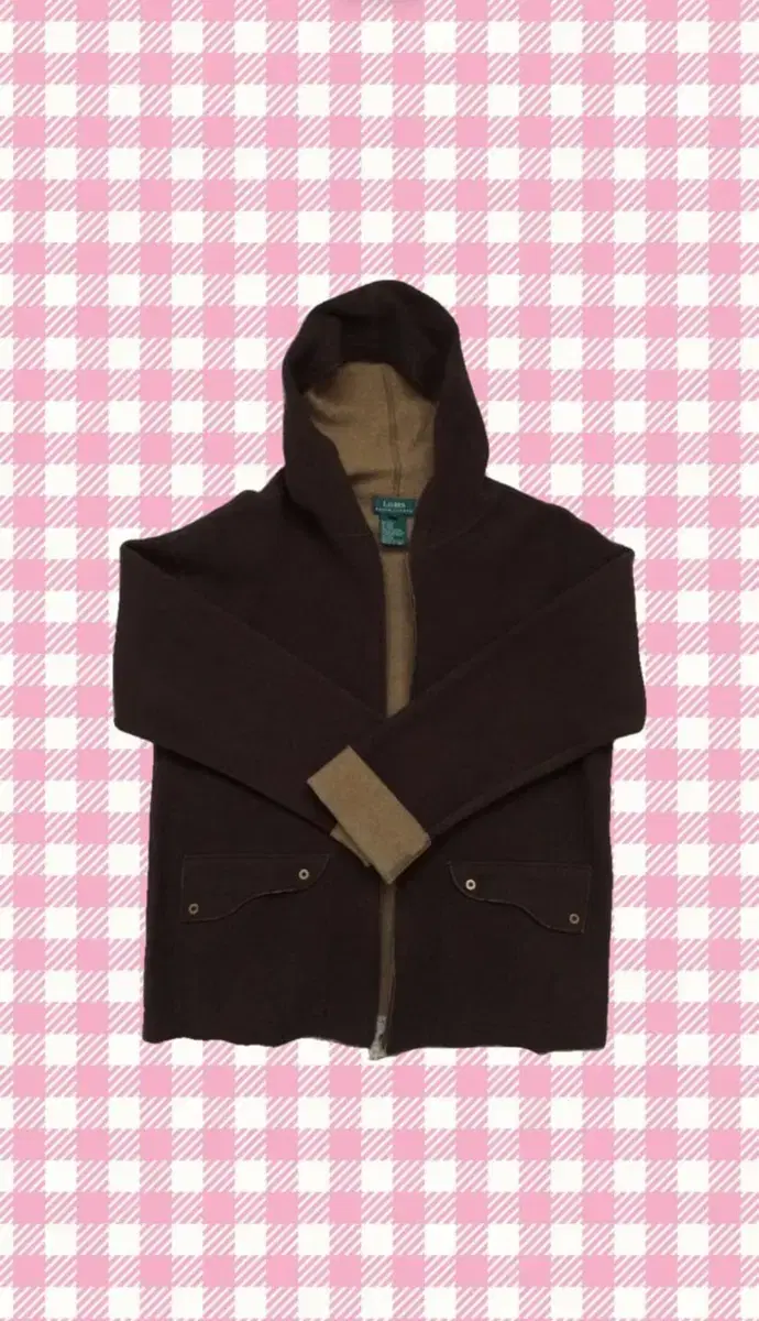 폴로 랄프로렌 wool blend hooded zip front