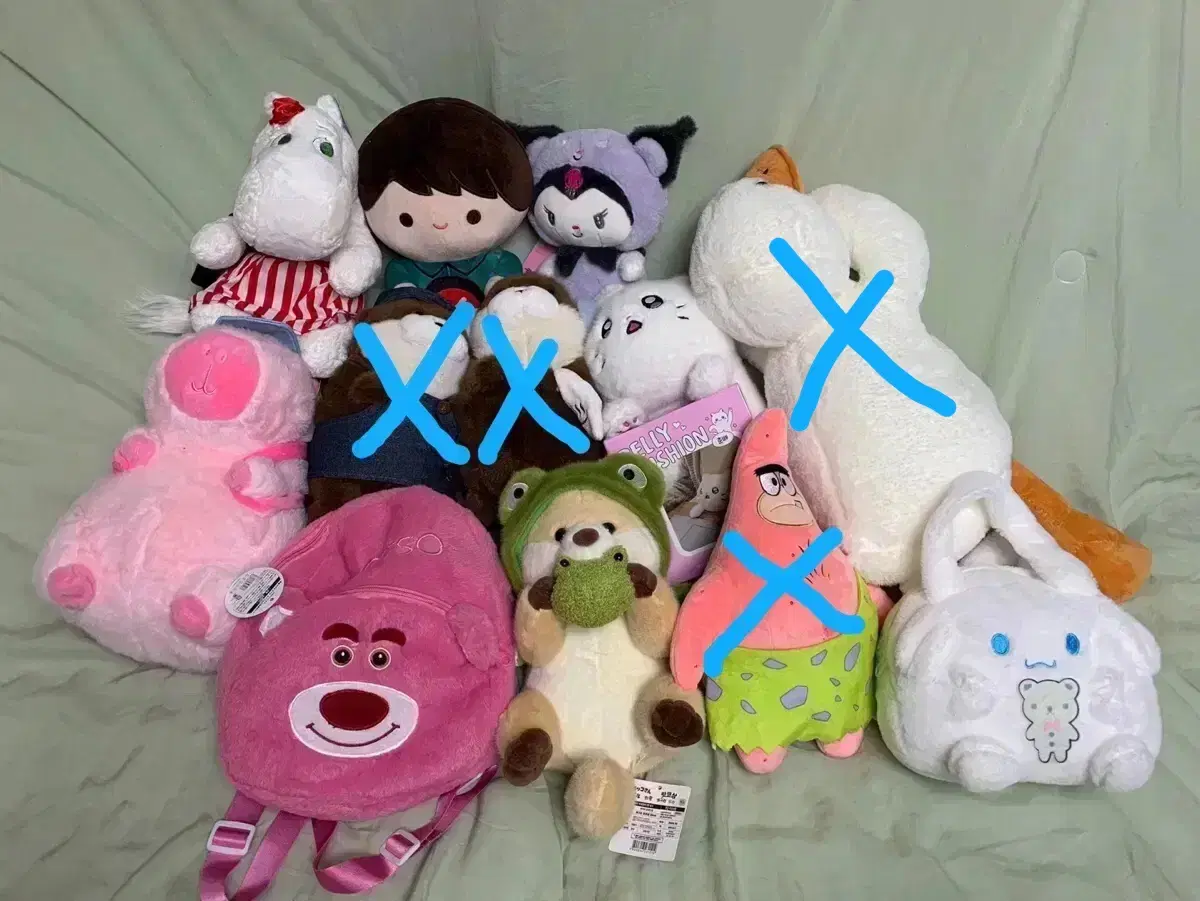 인형 산리오 무민 오리 뚱이 가방 수달 카피바라 우소우소짱 고양이 인형