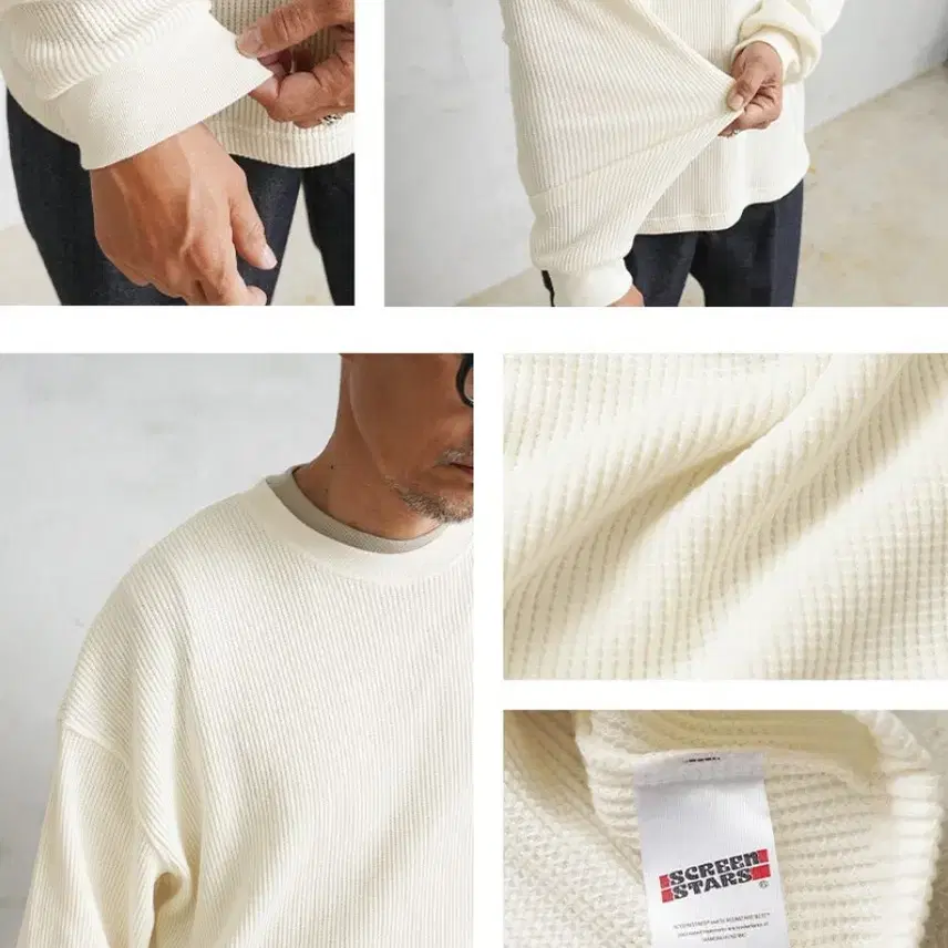 웨이퍼x스크린스타즈 콜라보 25SS L/S 크루넥 써멀 티셔츠 내추럴XL