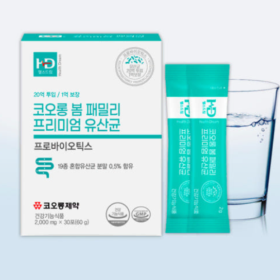 코오롱제약 봄 패밀리 프리미엄 유산균 2000mg x30포 프로바이오틱스