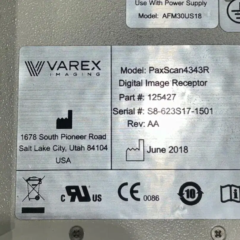 VAREX Imaging PaxScan 4343R 디지털 이미지 수용체