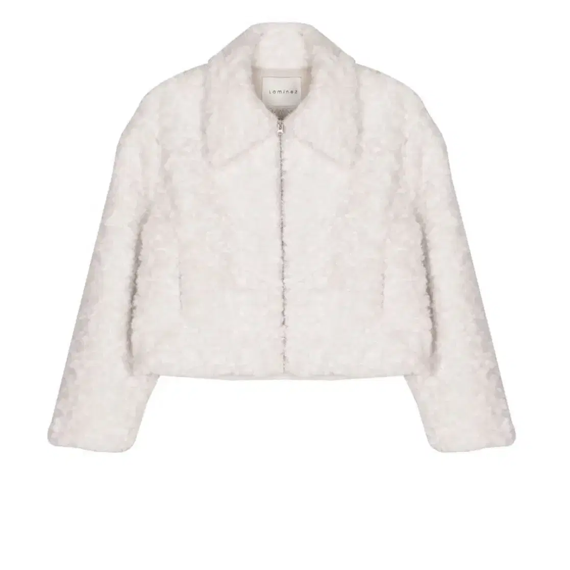 라미네즈 semi crop fur jacket - cream