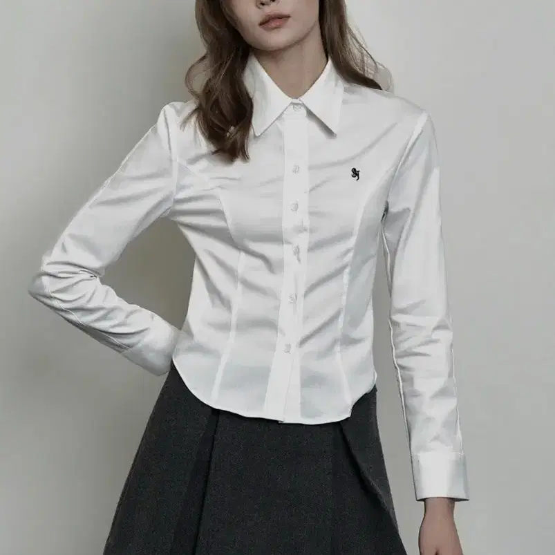 (무배) <시너진>PLAIN SNJ BASIC SHIRT WHITE