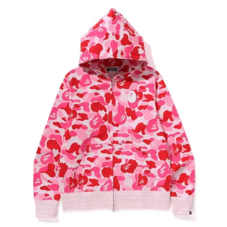 베이프 ABC CAMO LOGO RIB FULL ZIP HOODIE