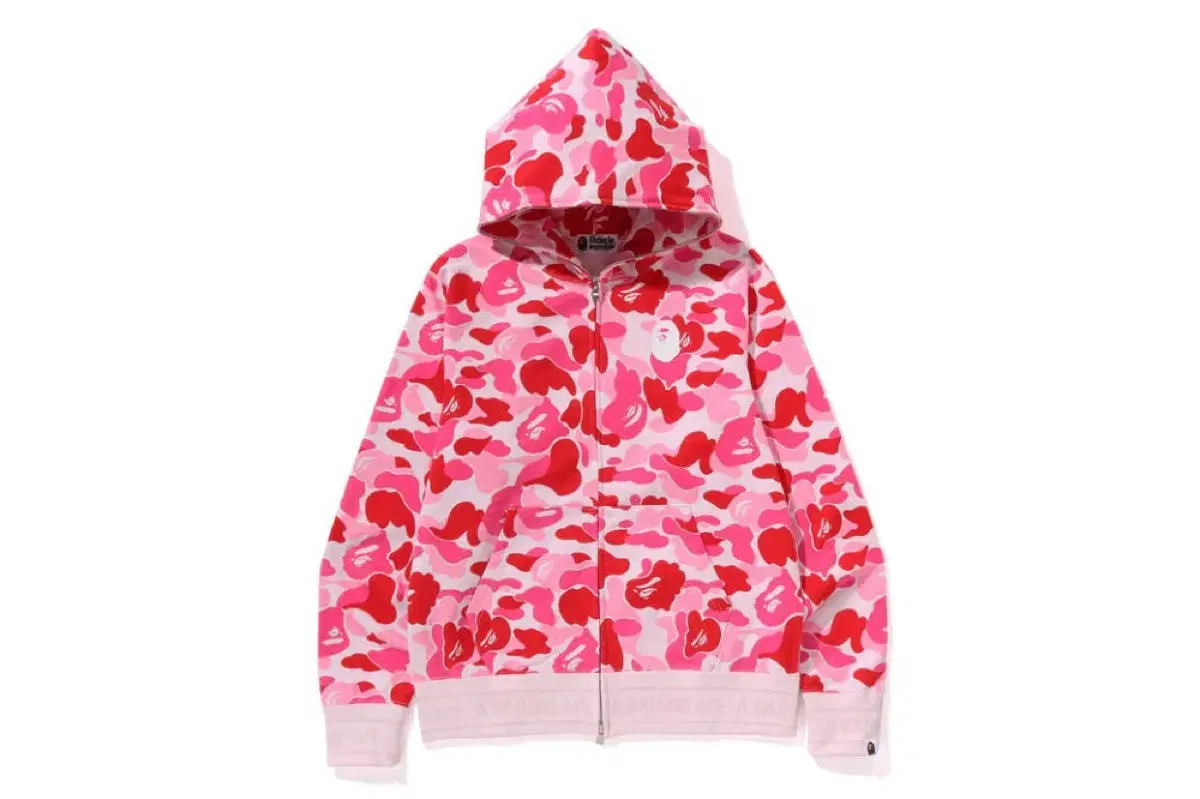 베이프 ABC CAMO LOGO RIB FULL ZIP HOODIE