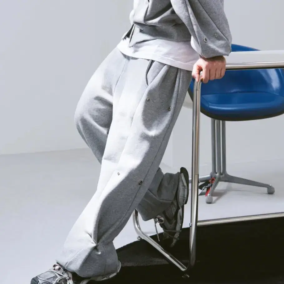 SIDE SNAP WIDE C/P HEAVY SWEAT PANTS MEL