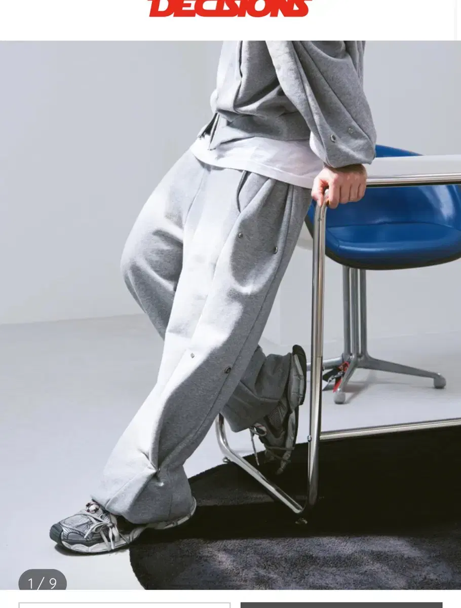 SIDE SNAP WIDE C/P HEAVY SWEAT PANTS MEL