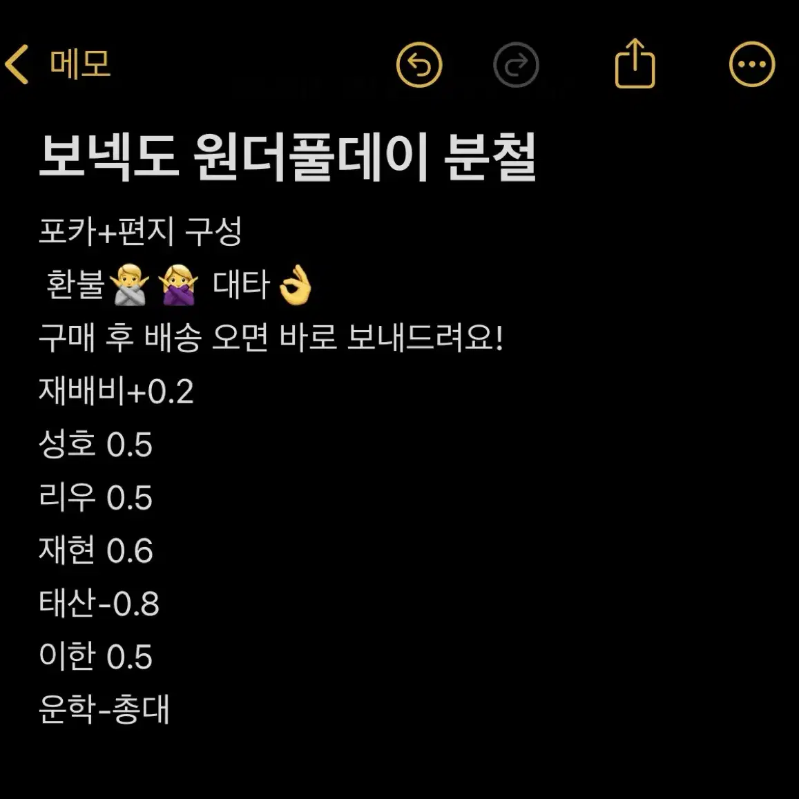 보넥도 팬미팅 원더풀데이 키트 분철