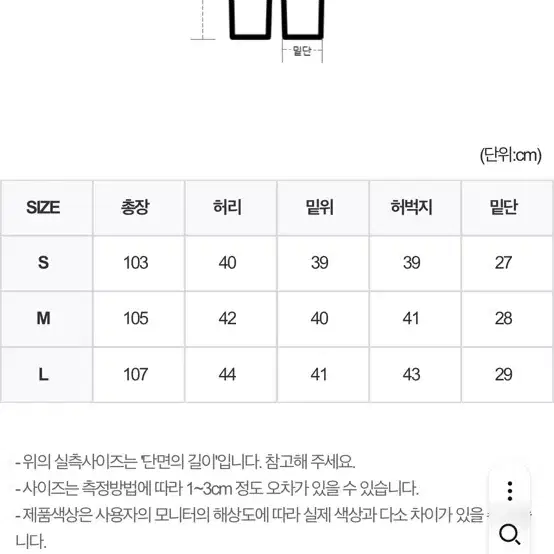 헌도피 와이드 논페이드데님 m