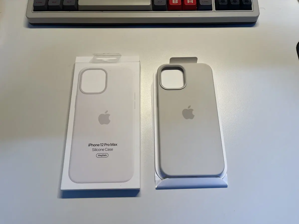 We sell genuine silicone cases for the iPhone 12 Pro Max in white.