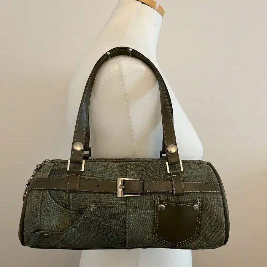 Vintage jeans khaki shoulder bag