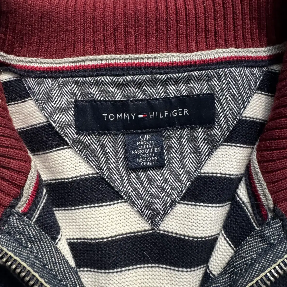 TOMMY HILFIGER 일본빈티지 반집업니트 니트반집업 타미 니트집업