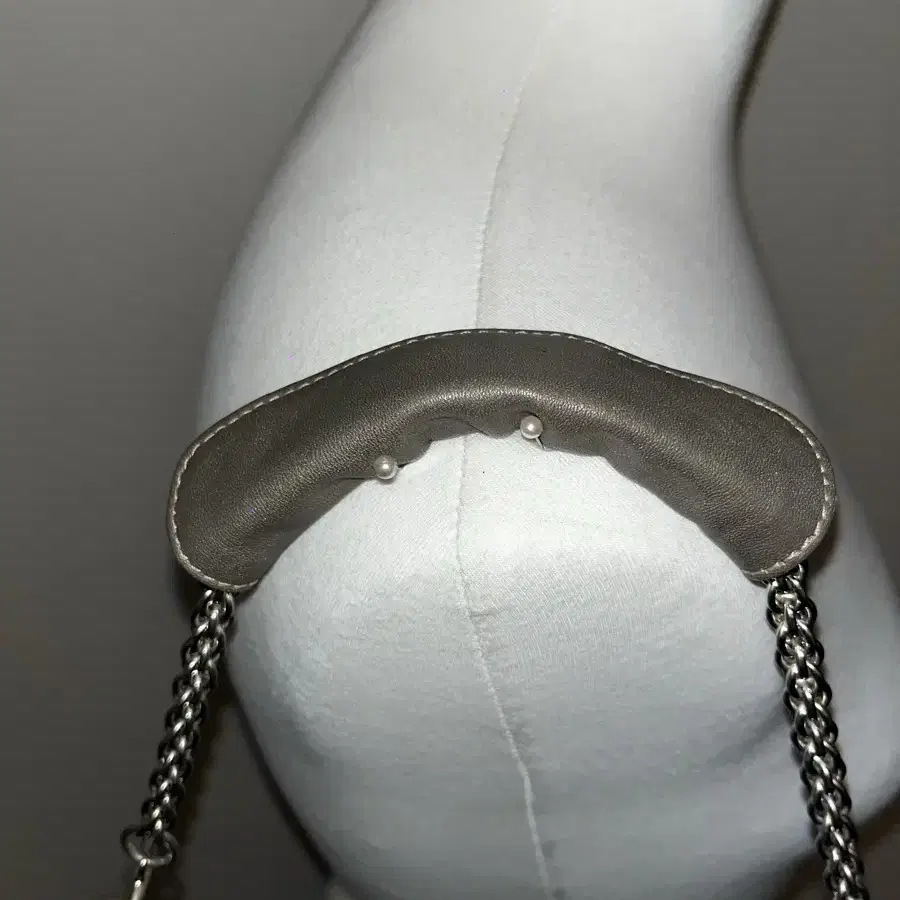 Double M Gray Shoulder Bag