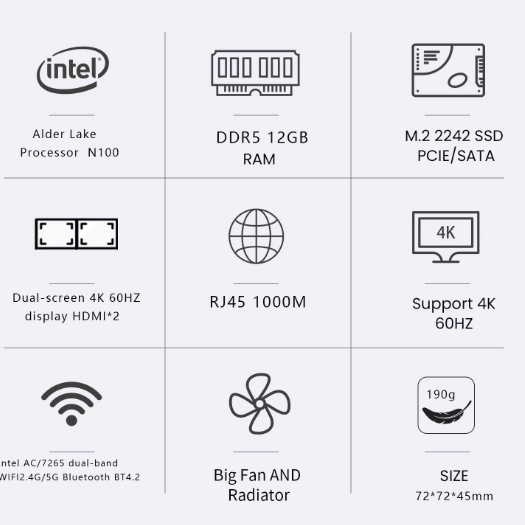 미니PC 12세대 N100 MorefineM6S DDR5 12g,512g