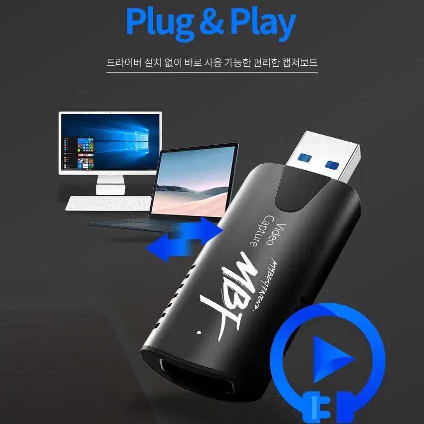 USB2.0 외장형 영상캡처 카드 [젠더타입]