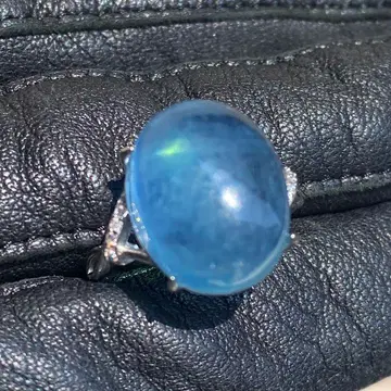 아쿠아 마린 반지 실버 925 프리 사이즈